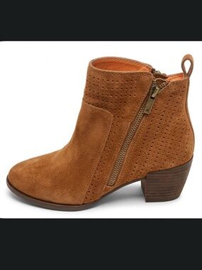 Lucky Brand Basel Perforated Suede Ankle Booties - Size 6M